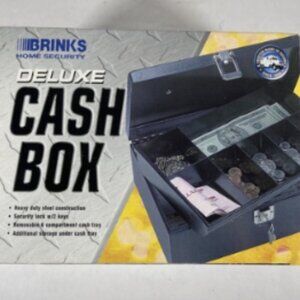 BRAND NEW!! Brinks Home Security Low Profile 6 Compartment Cash Box with Keys